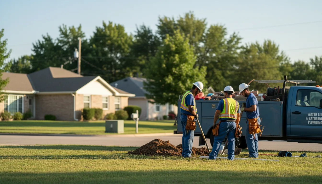 Residential water line and bathroom plumbing service in Idabel, OK